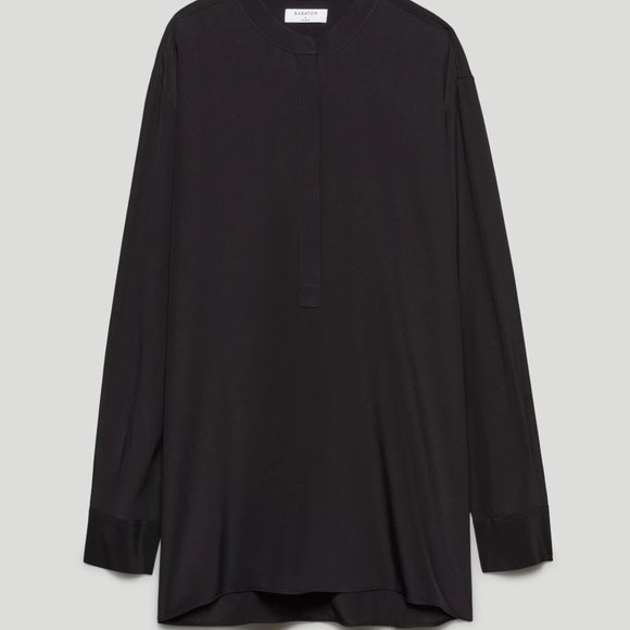 Aritzia Babaton Notion Black Silk Blouse Size Small - Picture 9 of 15